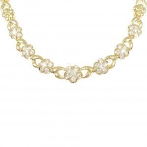 K18YG フラワー ダイヤモンド ネックレス 2.45CT