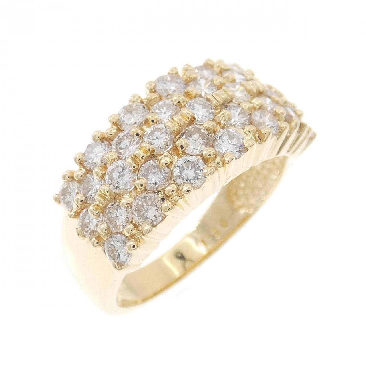 K18YG パヴェ ダイヤモンド リング 1.30CT