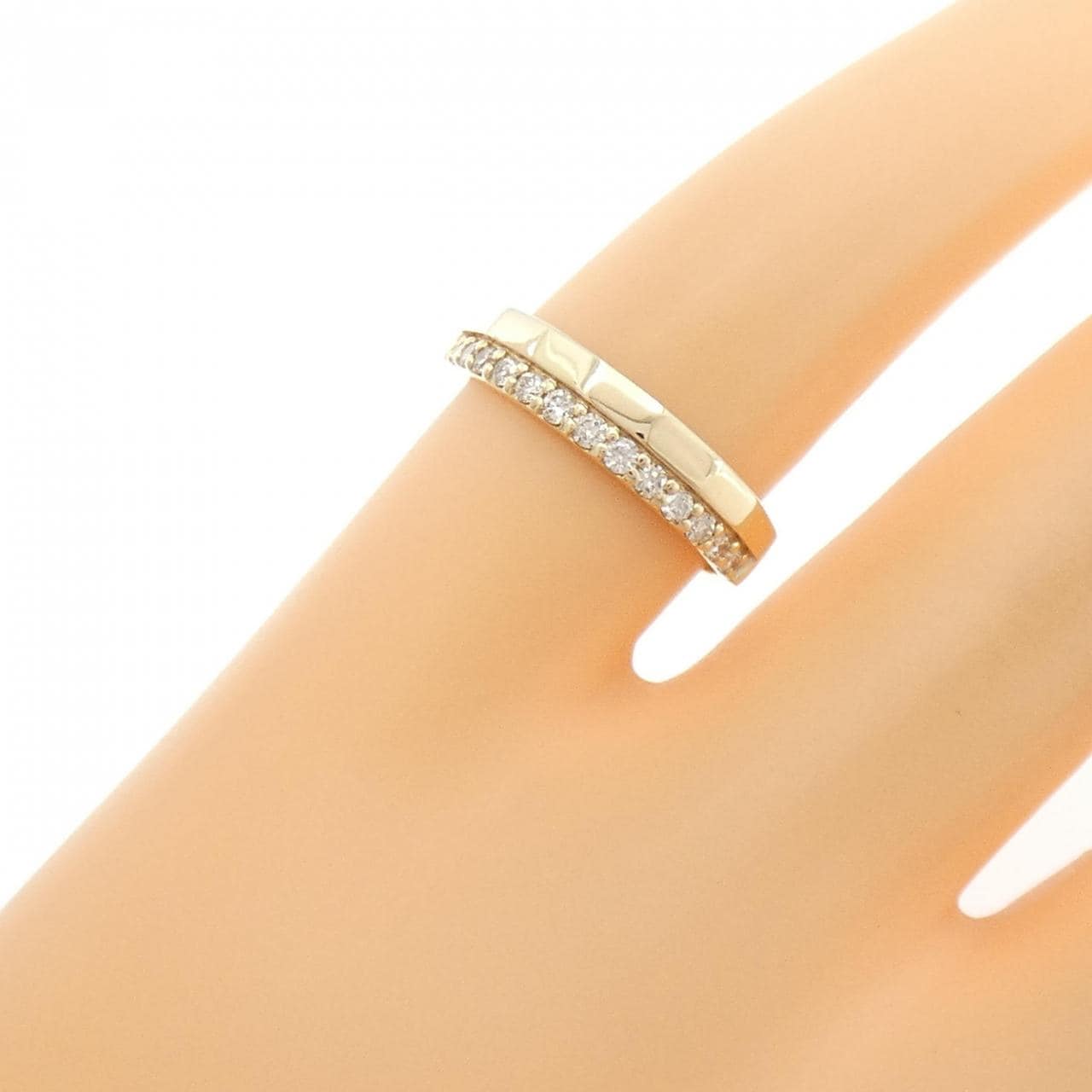 K10YG ダイヤモンド ピンキーリング 0.13CT