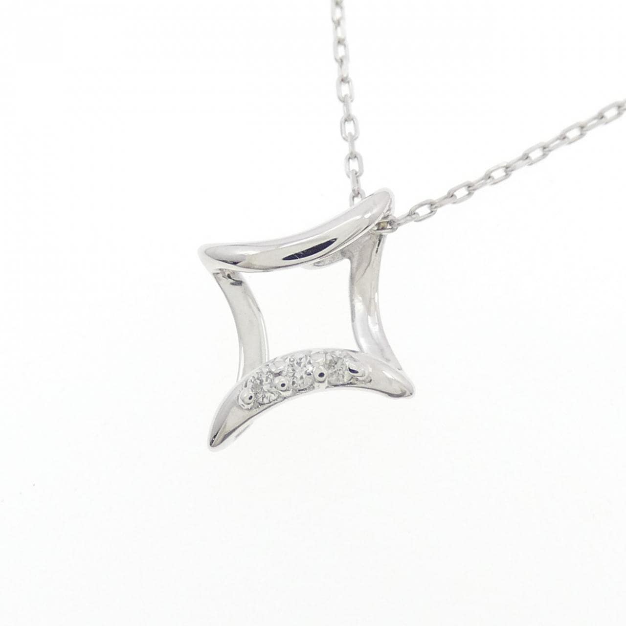 K10WG ダイヤモンド ネックレス 0.02CT