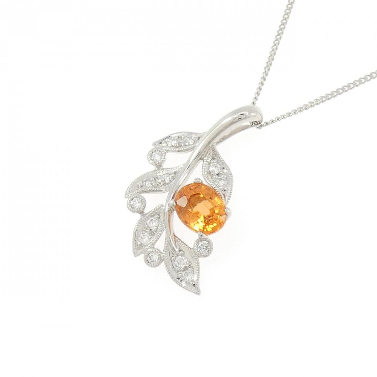 PT900/PT850 ガーネット ネックレス 1.35CT