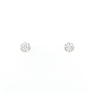 K10WG ソリティア ダイヤモンド ピアス