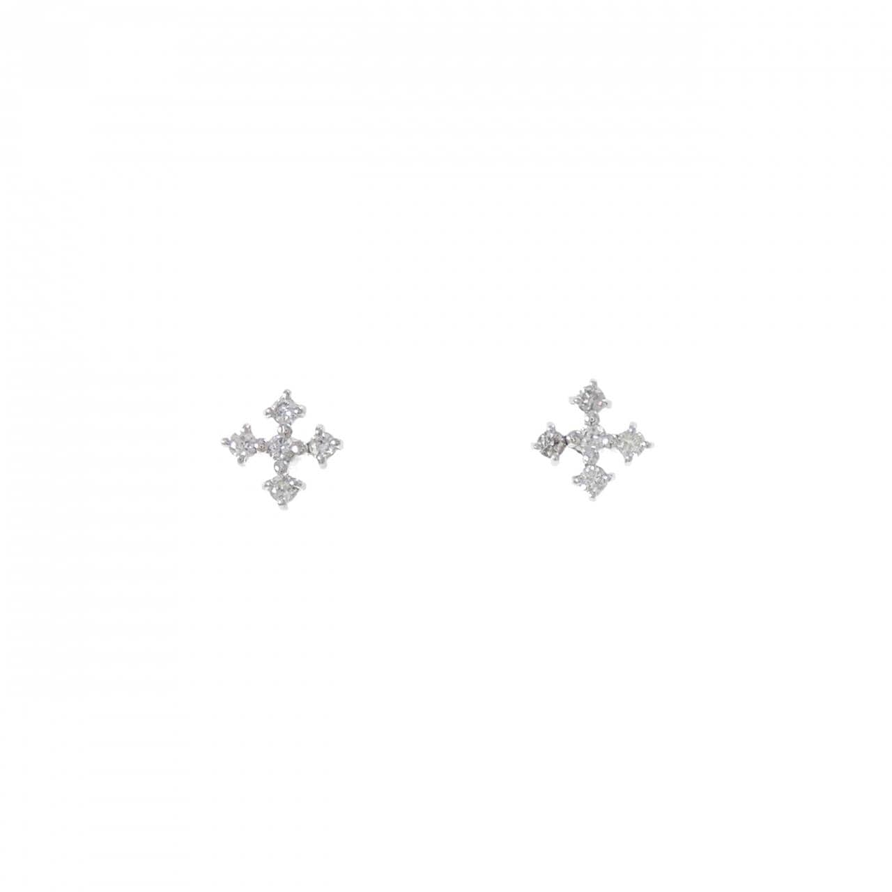 PT900 十字架钻石耳环 0.12CT