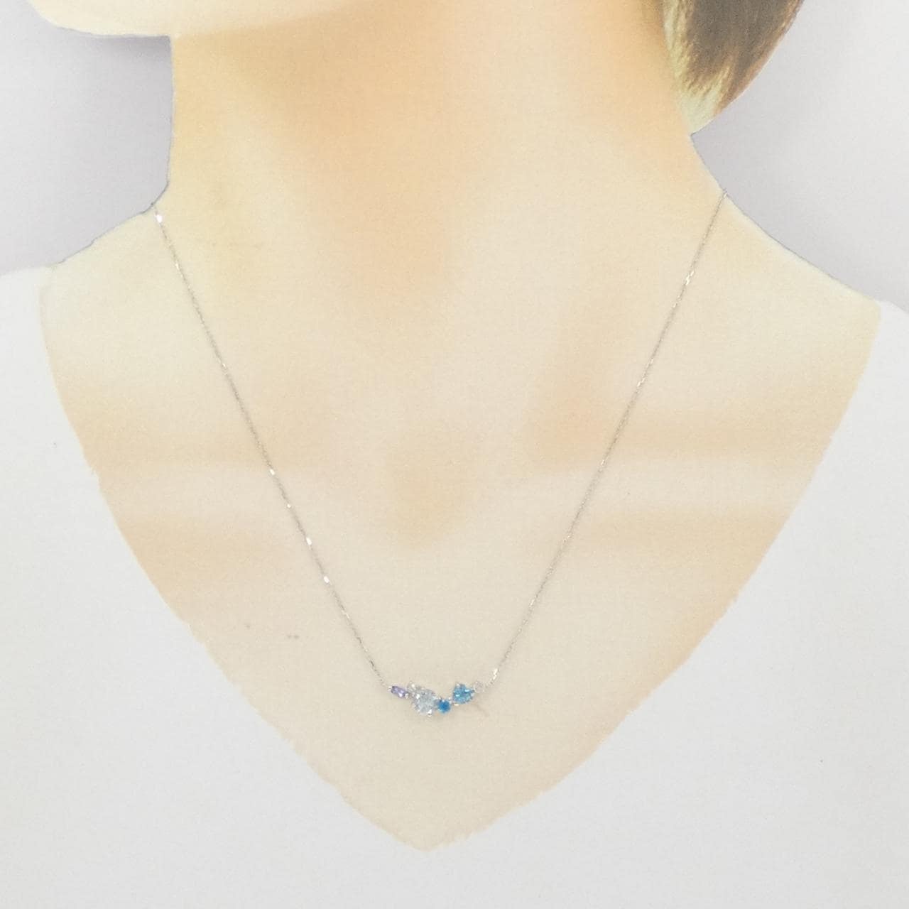 K10WG カラーストーン ネックレス