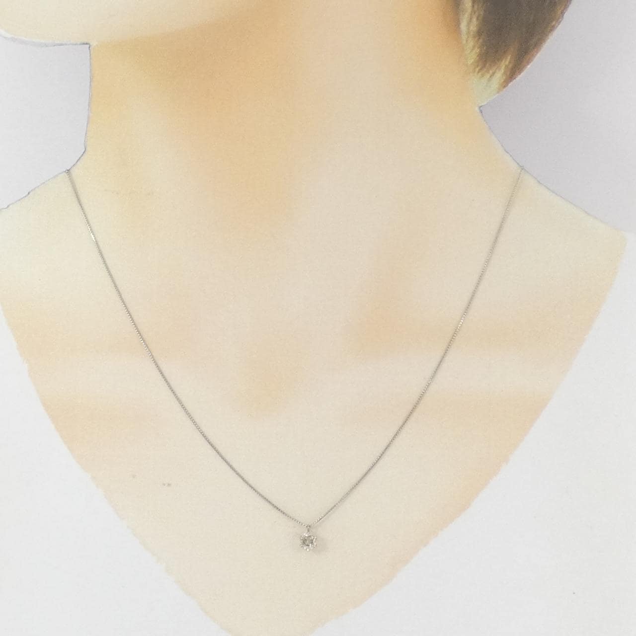 PT900/PT850 ソリティア ダイヤモンド ネックレス 0.30CT