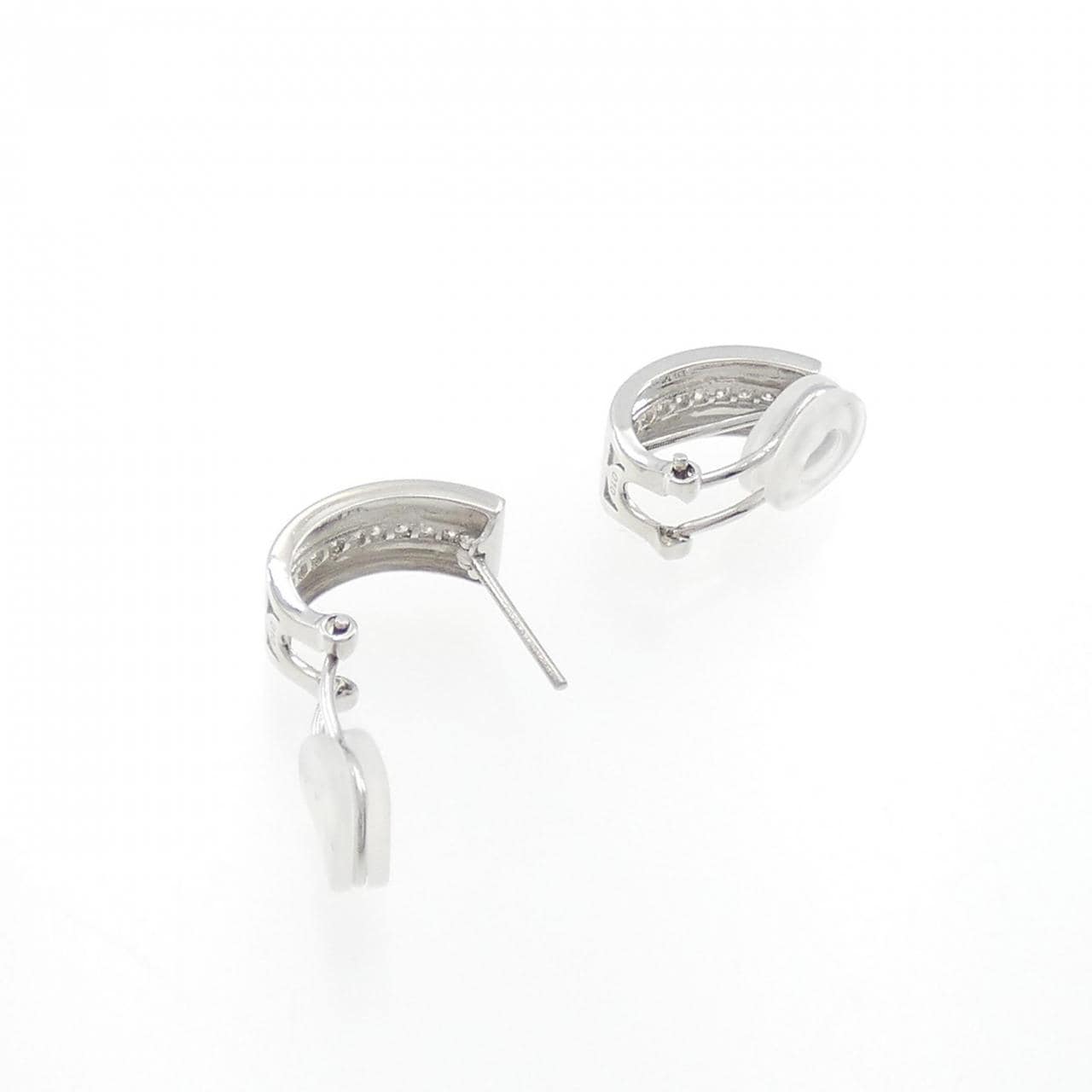 K18WG Diamond earrings/earrings 0.20CT