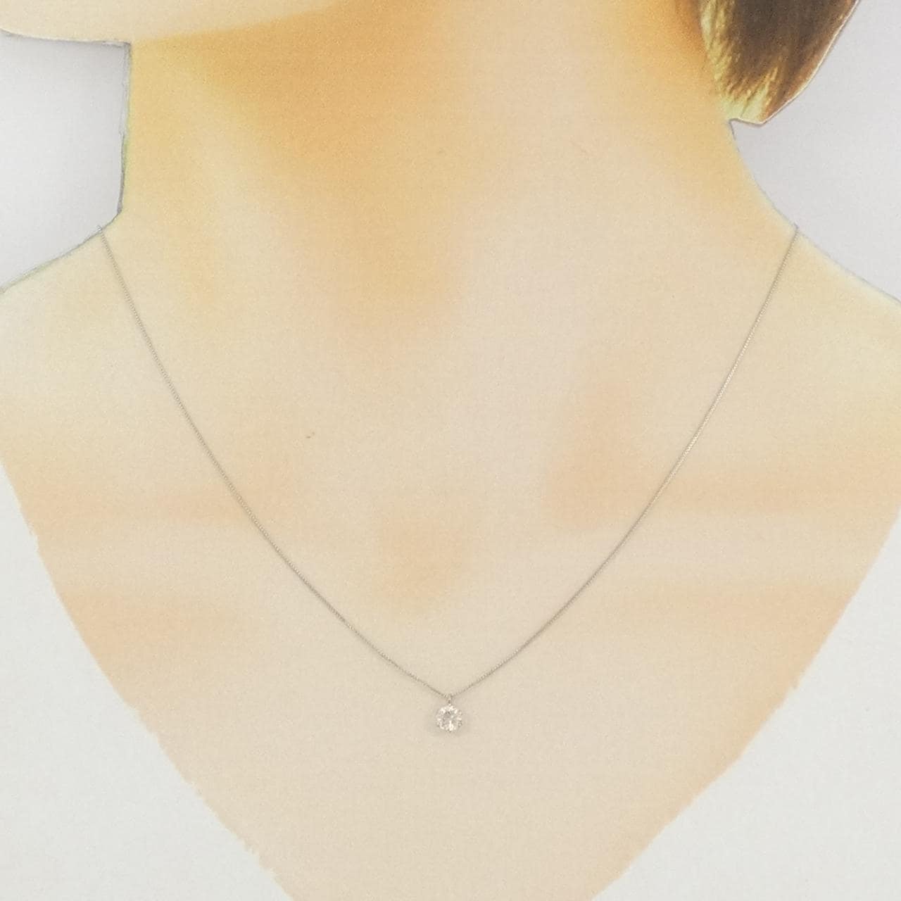 PT900/PT850 ソリティア ダイヤモンド ネックレス 0.30CT