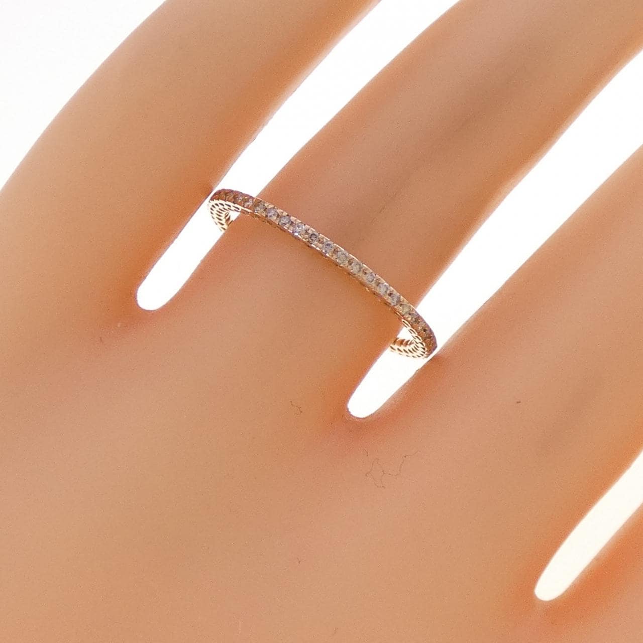 K18PG フルエタニティ ダイヤモンド リング 0.22CT
