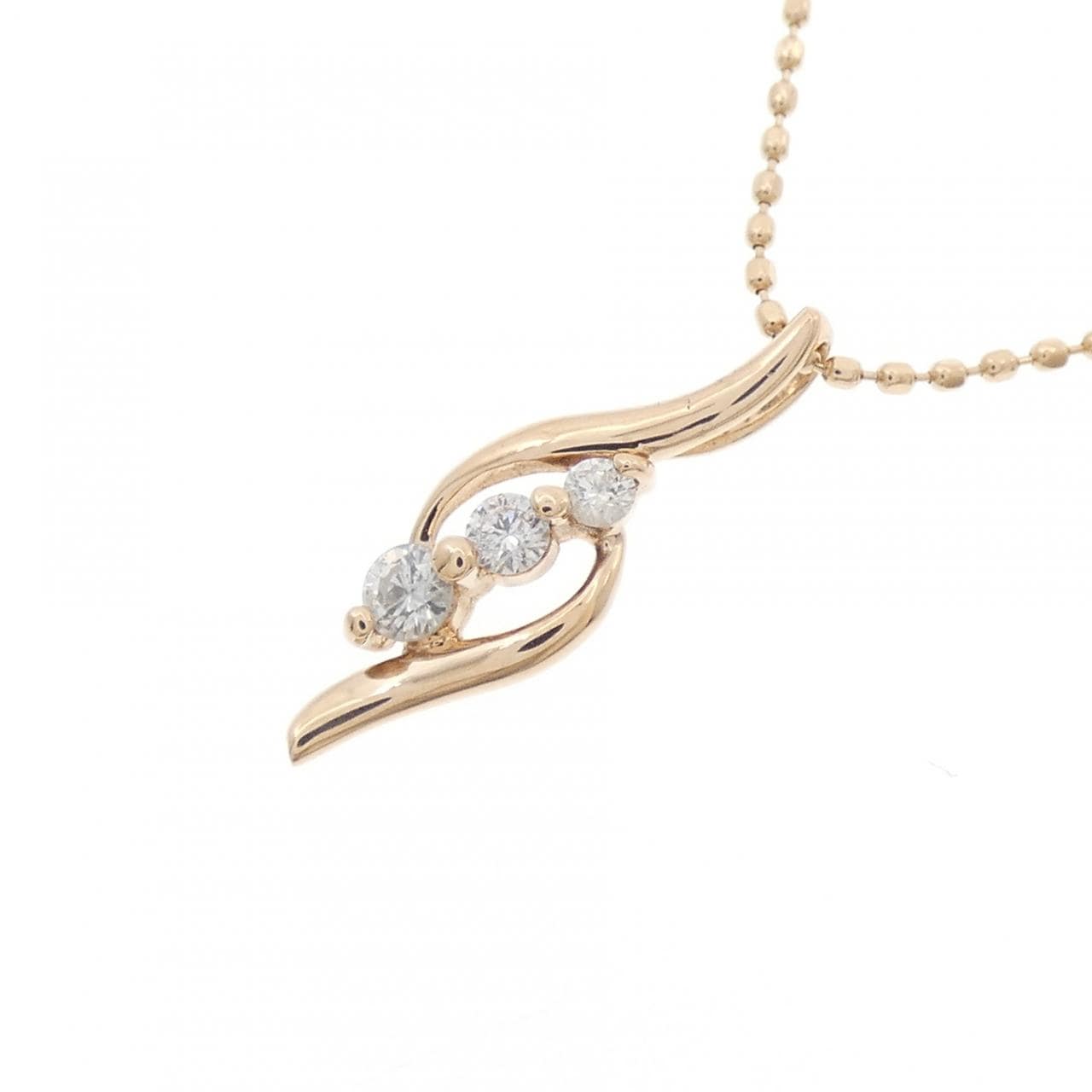 K10PG ダイヤモンド ネックレス 0.10CT