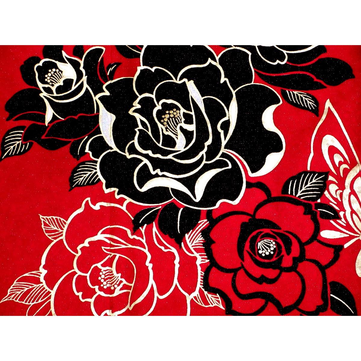 振袖　銀通し刺繍入り　友禅金彩加工