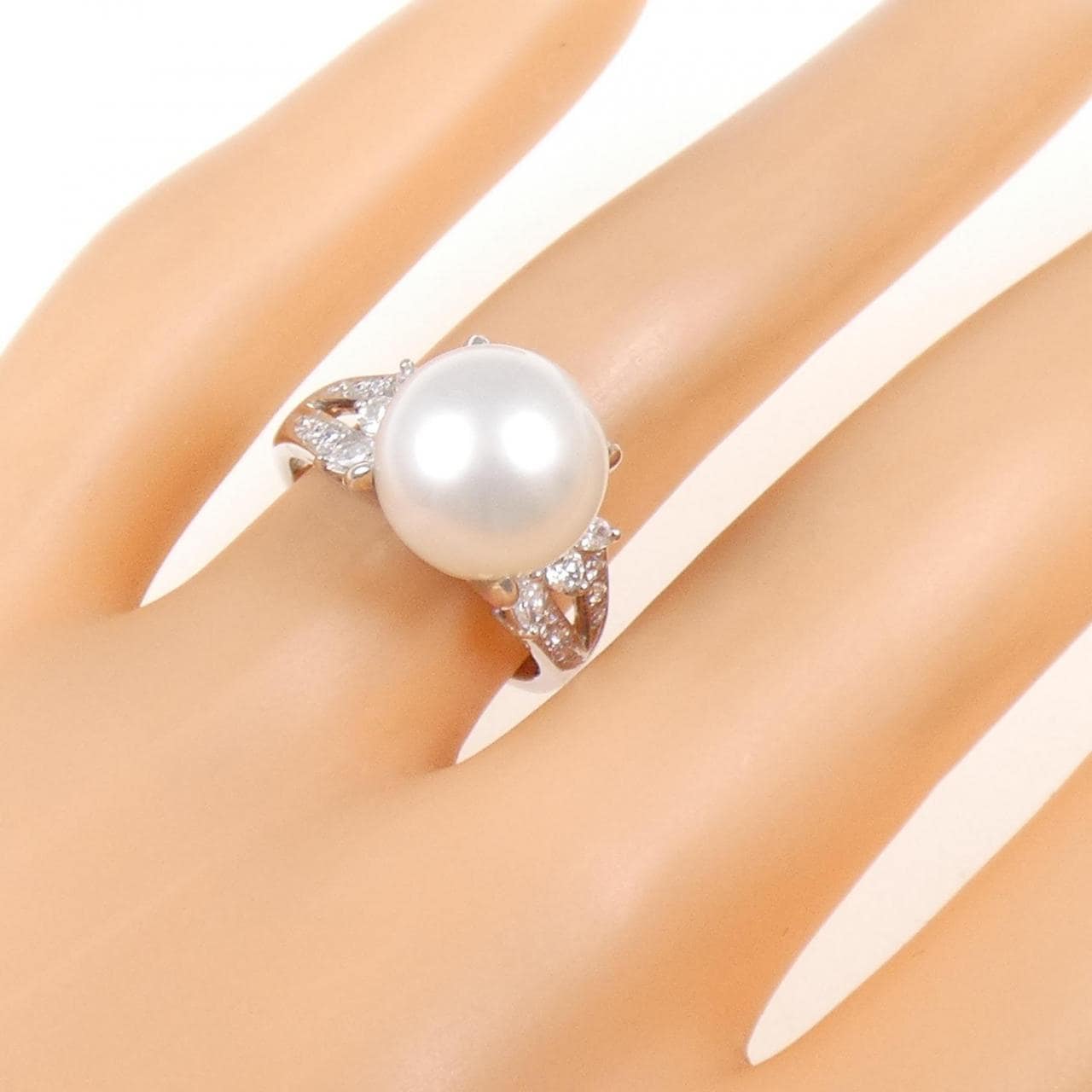 PT900 白蝶パール リング 10.5mm