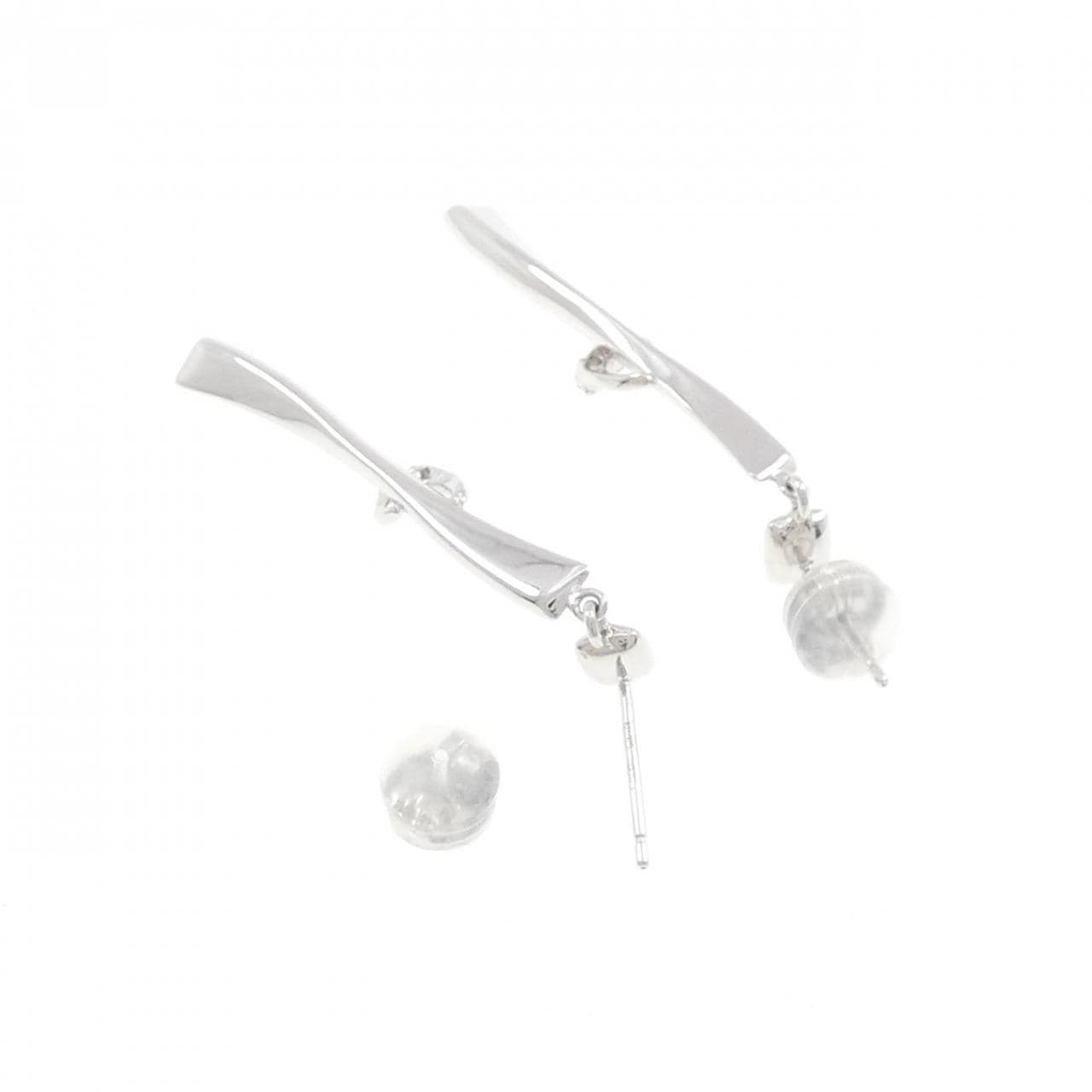 K18WG ダイヤモンド ピアス 0.06CT