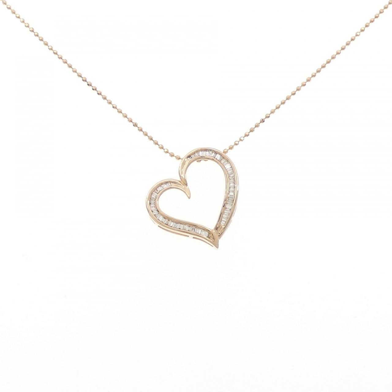 K18PG ハート ダイヤモンド ネックレス 0.20CT