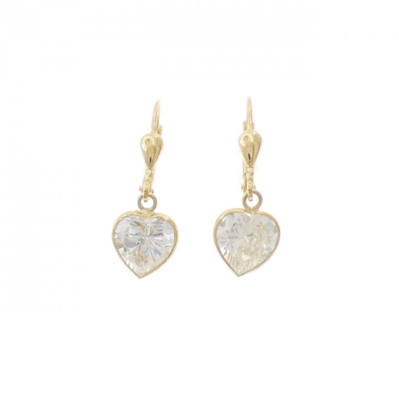 K18YG ハート キュービック ピアス