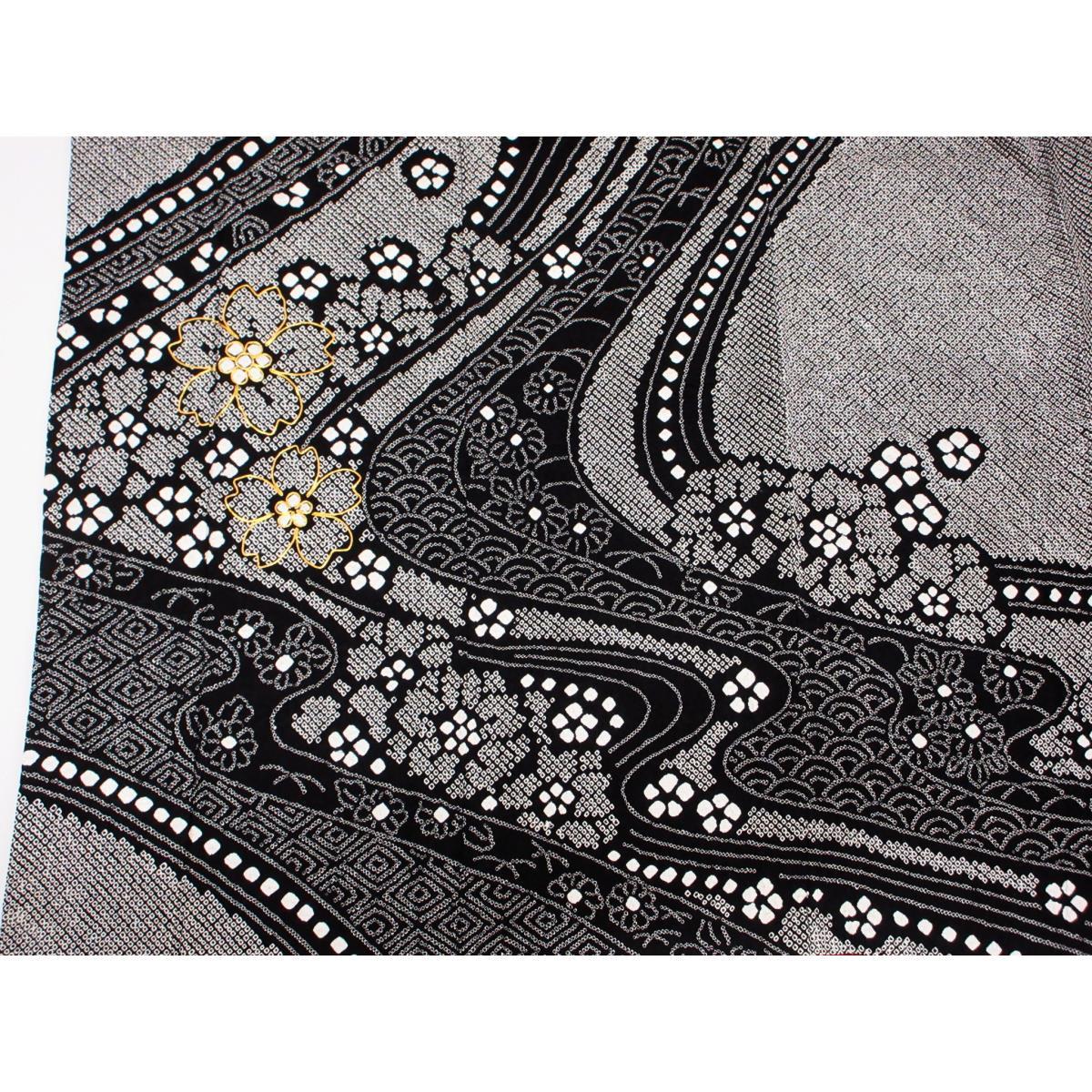 振袖　総絞り刺繍入り　きもの・長襦袢　２点セット