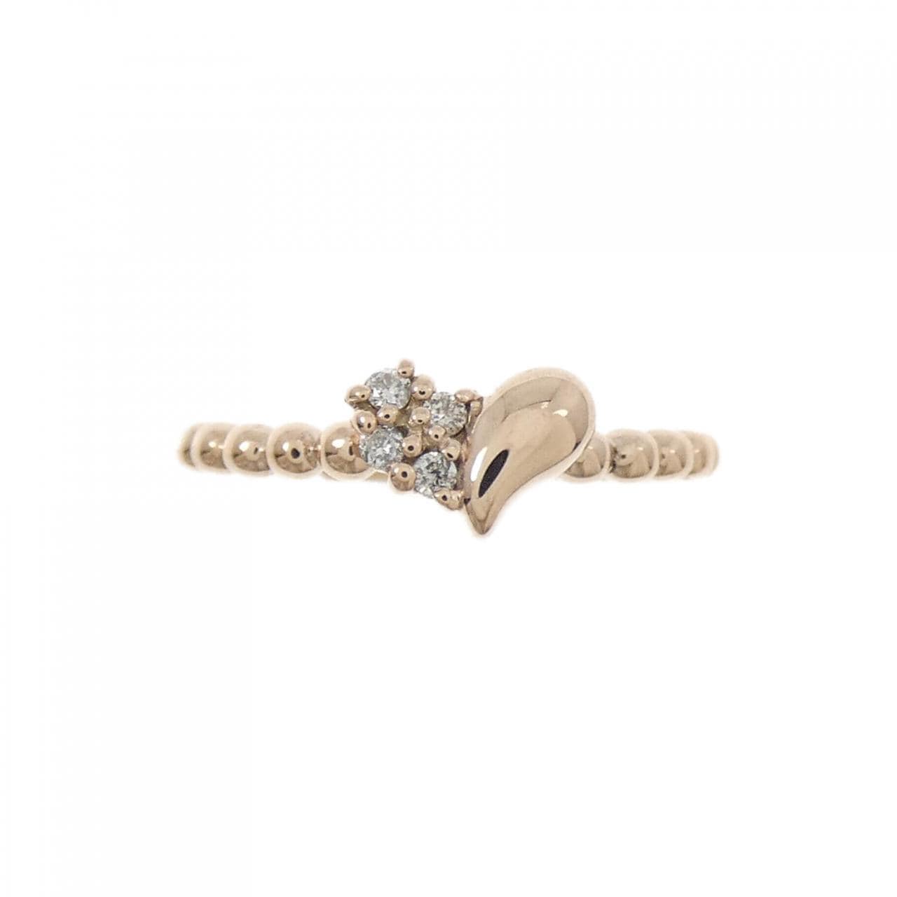 K10PG ハート ダイヤモンド ピンキー リング 0.03CT