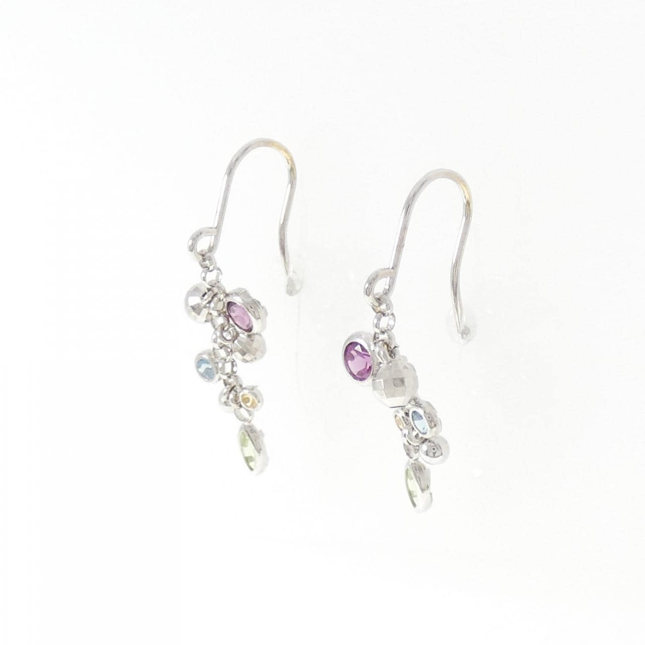 K14WG カラーストーン ピアス