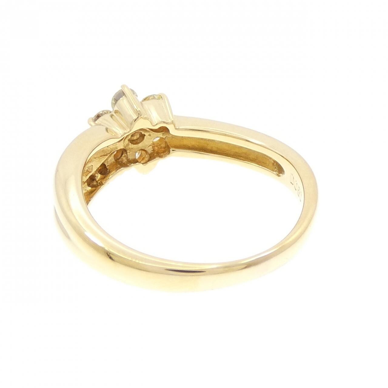 K18YG フラワー ダイヤモンド リング 0.50CT