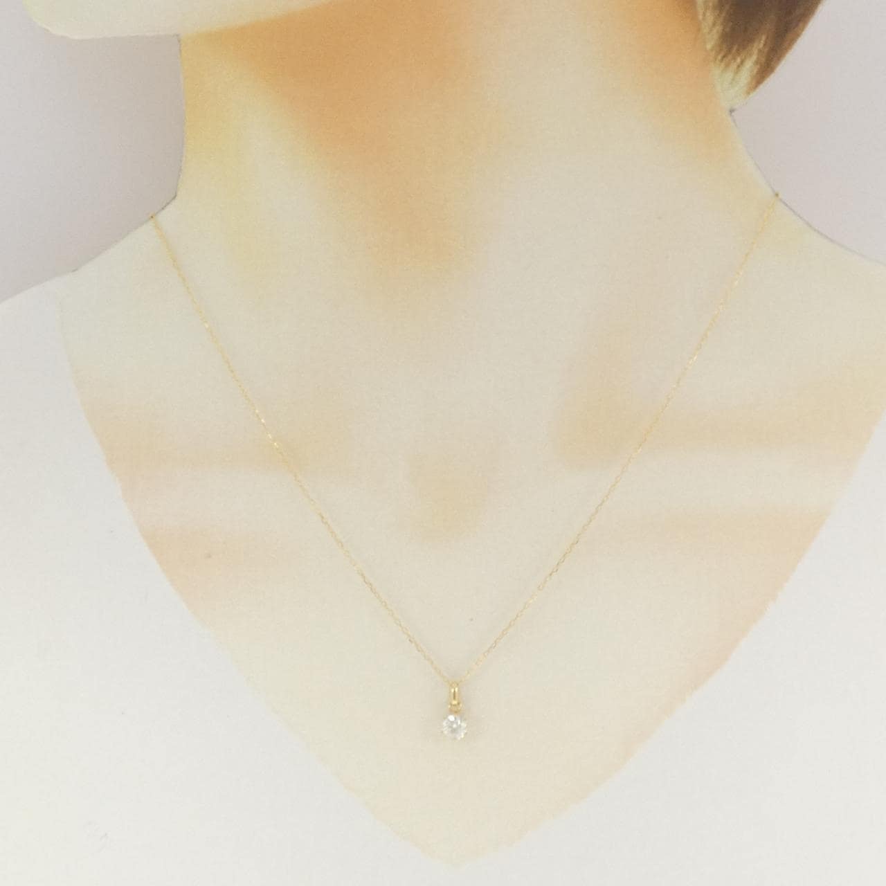 K18YG ソリティア ダイヤモンド ネックレス 0.344CT