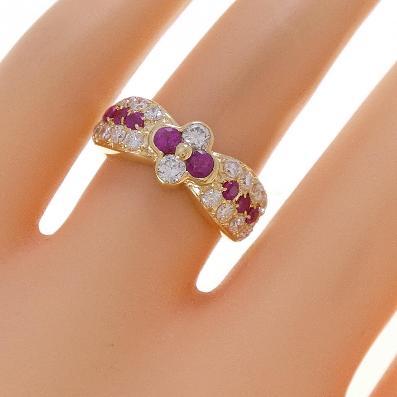 K18YG ルビー リング 0.50CT