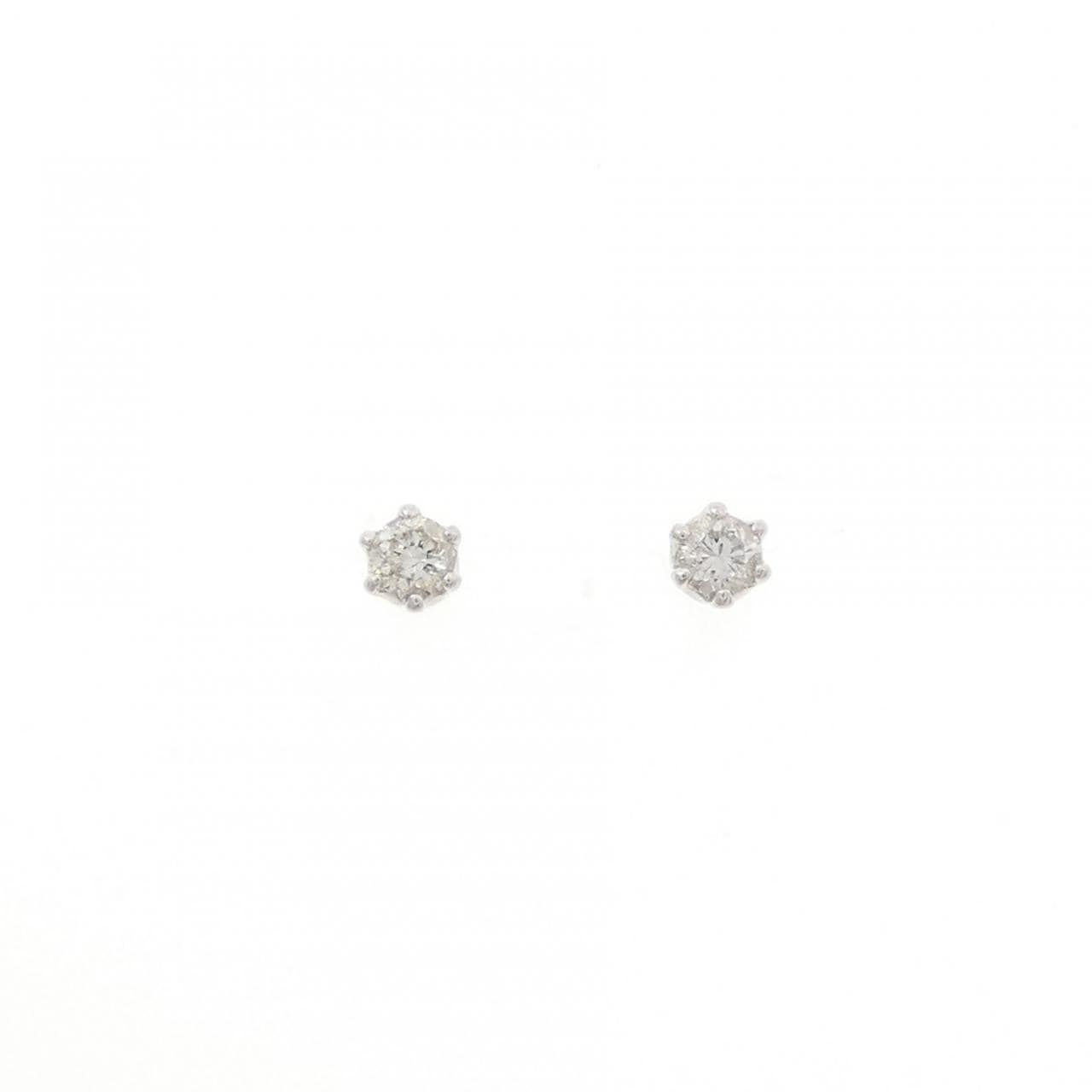 PT900 ソリティア ダイヤモンド ピアス 0.10CT