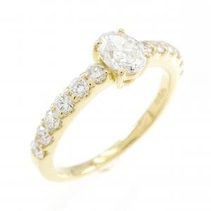 K18YG ダイヤモンド リング 0.372CT F SI2 オーバルカット