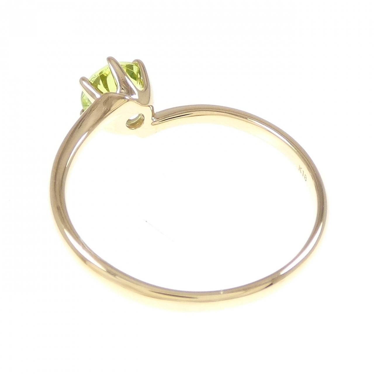 K18YG ペリドット リング 0.70CT