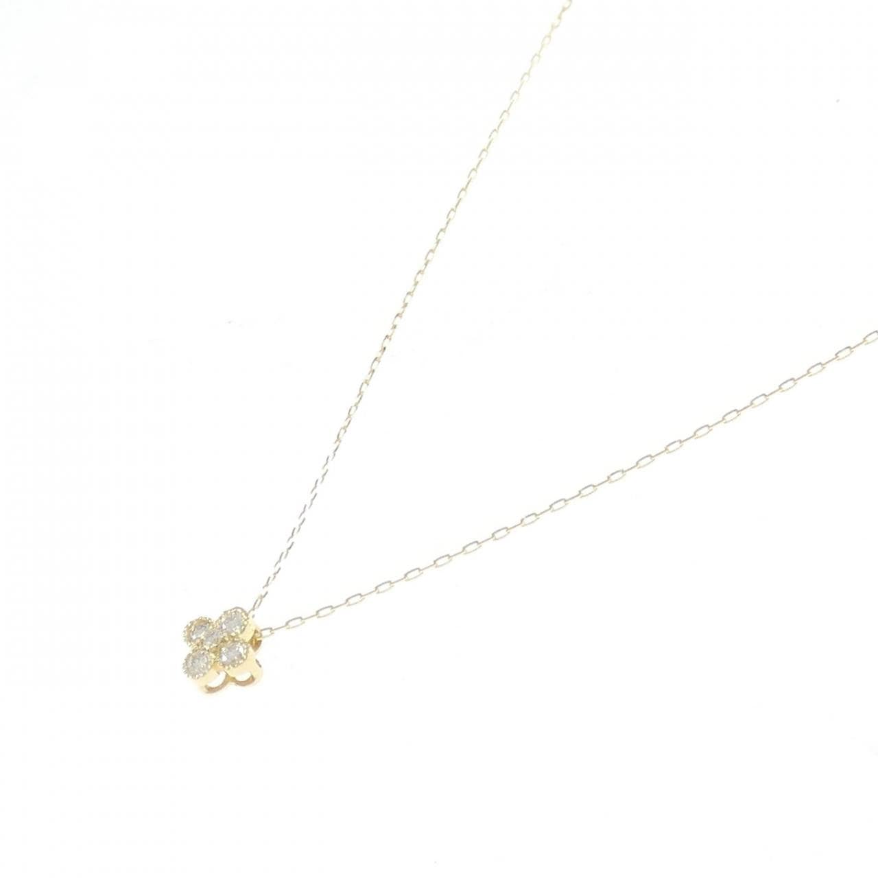 [BRAND NEW] K18YG Flower Diamond Necklace 0.10CT