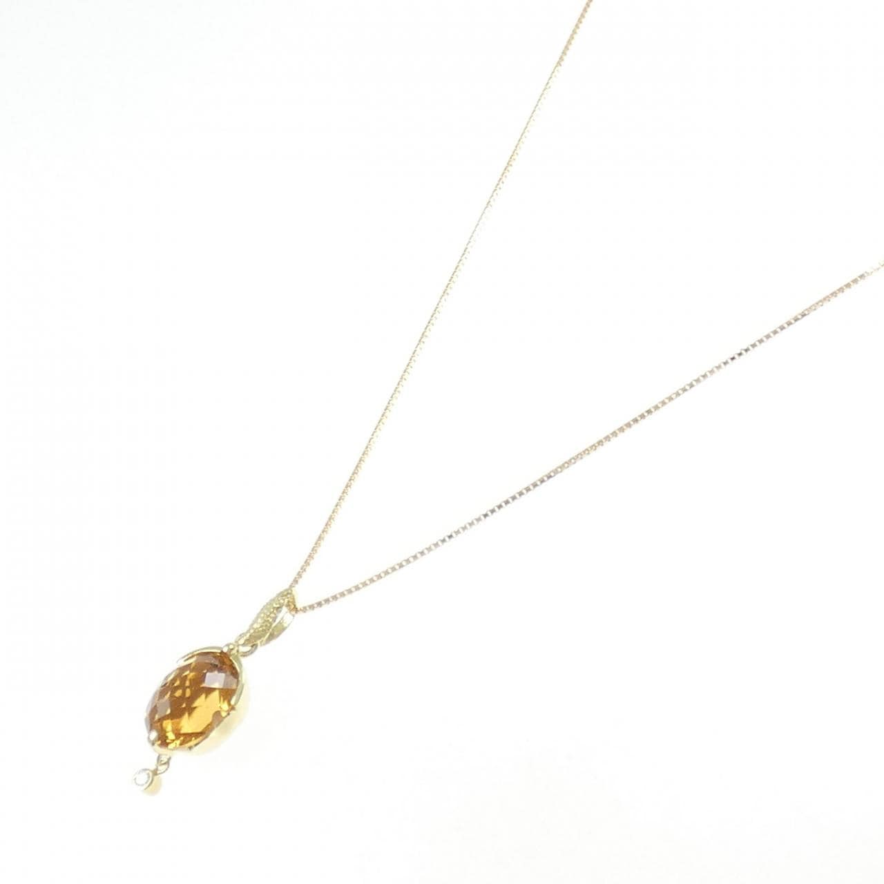 K18YG シトリン ネックレス 3.43CT