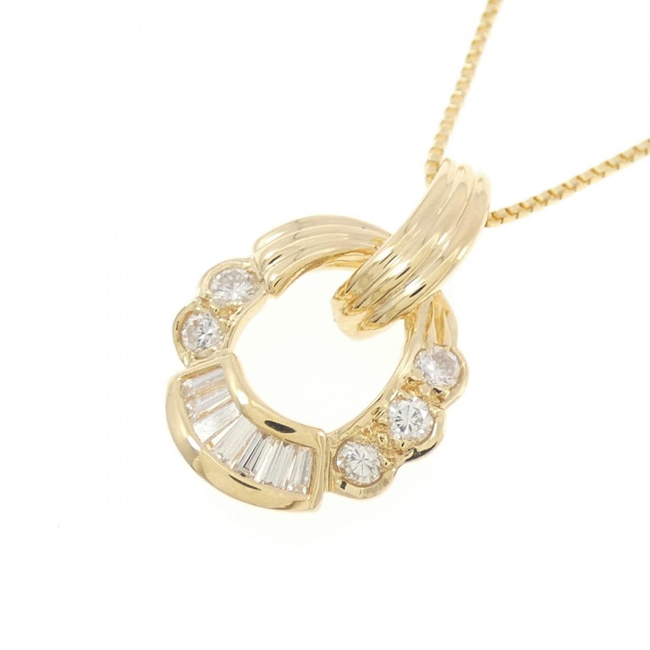 K18YG ダイヤモンド ネックレス 0.75CT