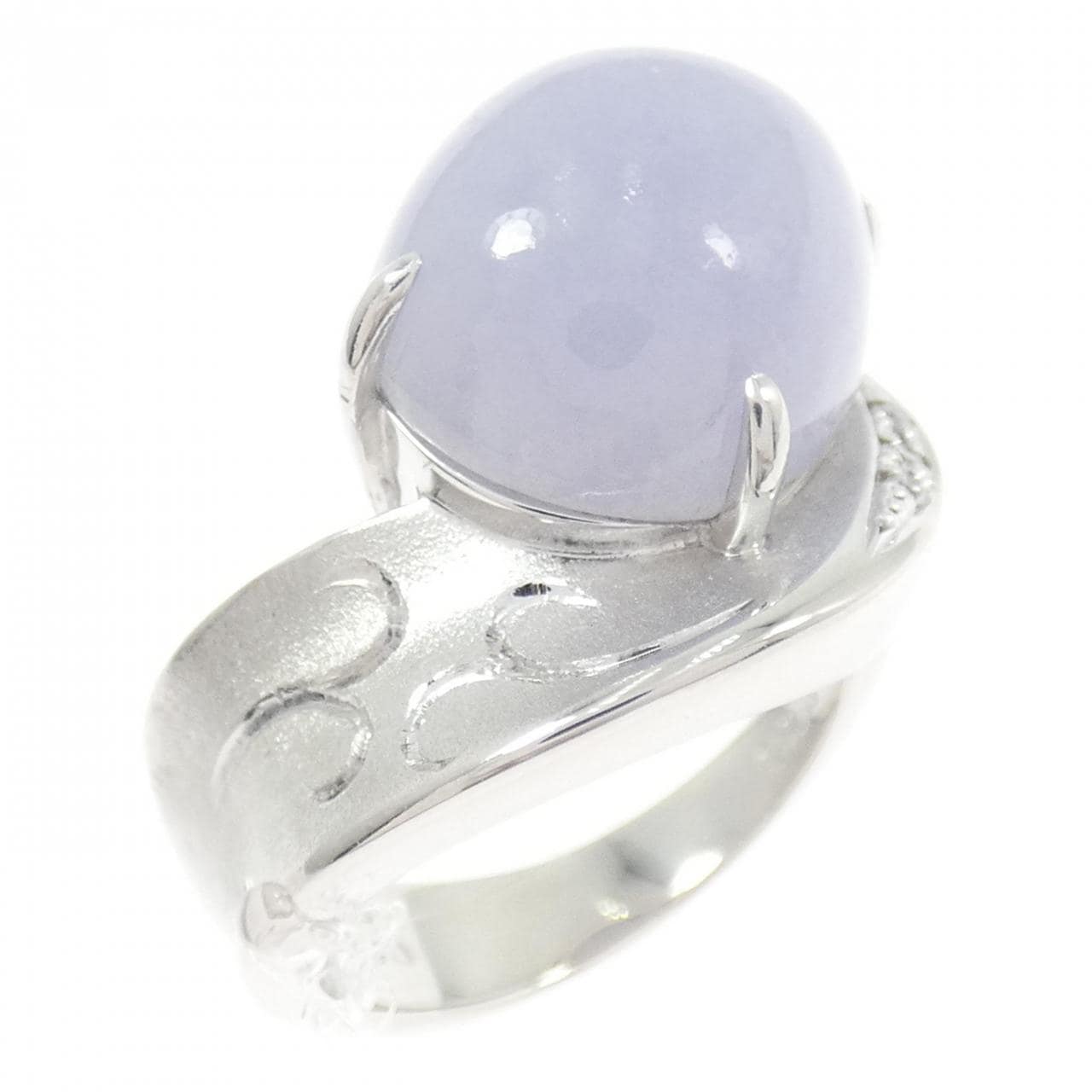 K18WG ラベンダーヒスイ リング 11.90CT