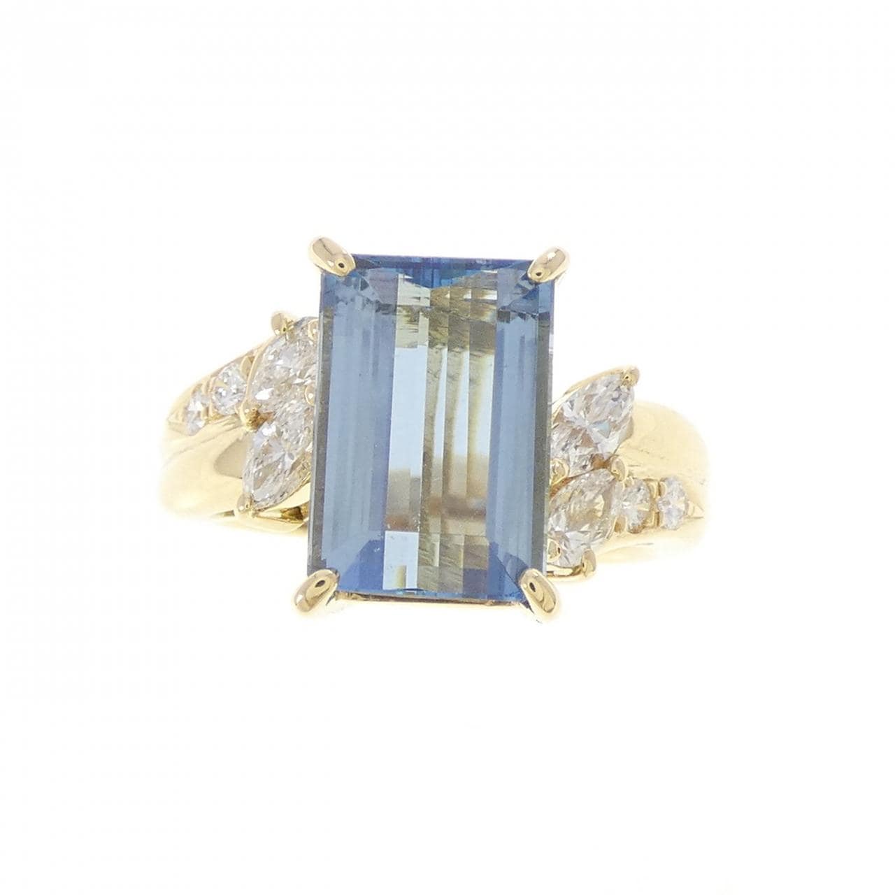 K18YG アクアマリン リング 3.417CT
