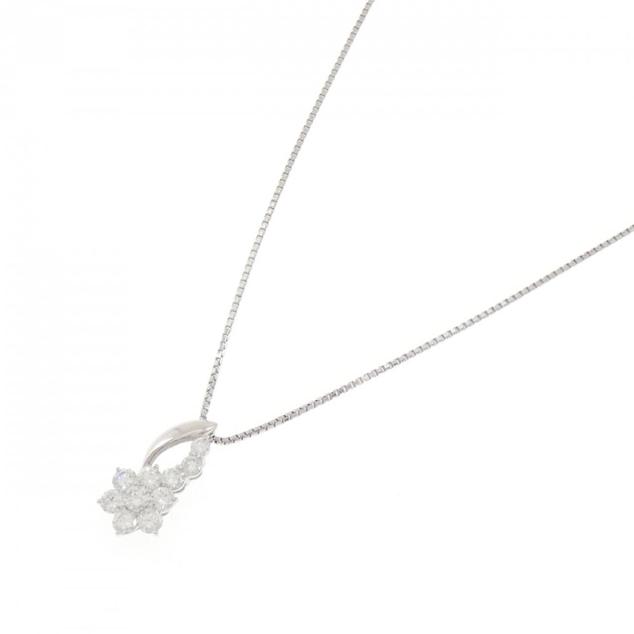 PT900/PT850 フラワー ダイヤモンド ネックレス 1.02CT