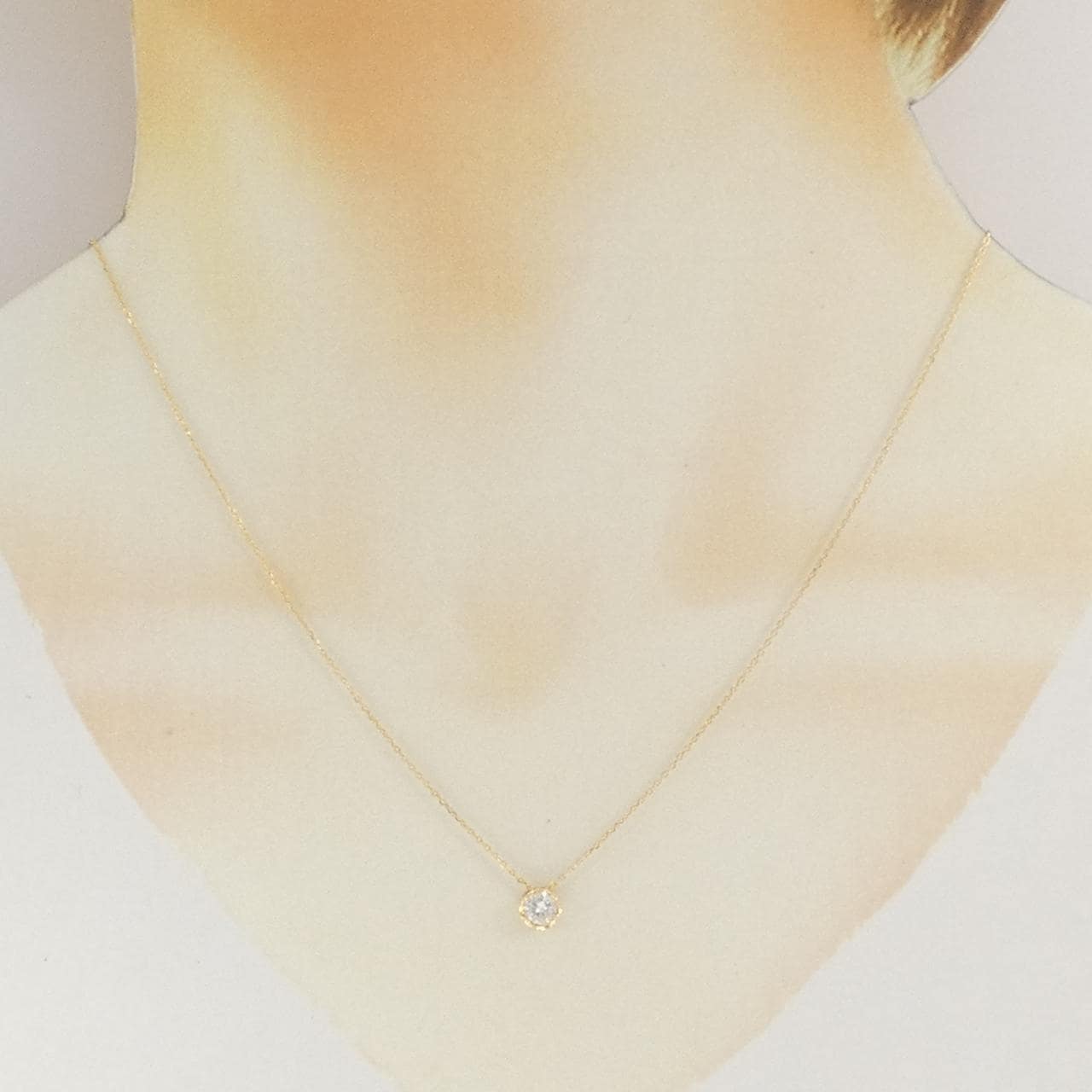K18YG ソリティア ダイヤモンド ネックレス 0.20CT