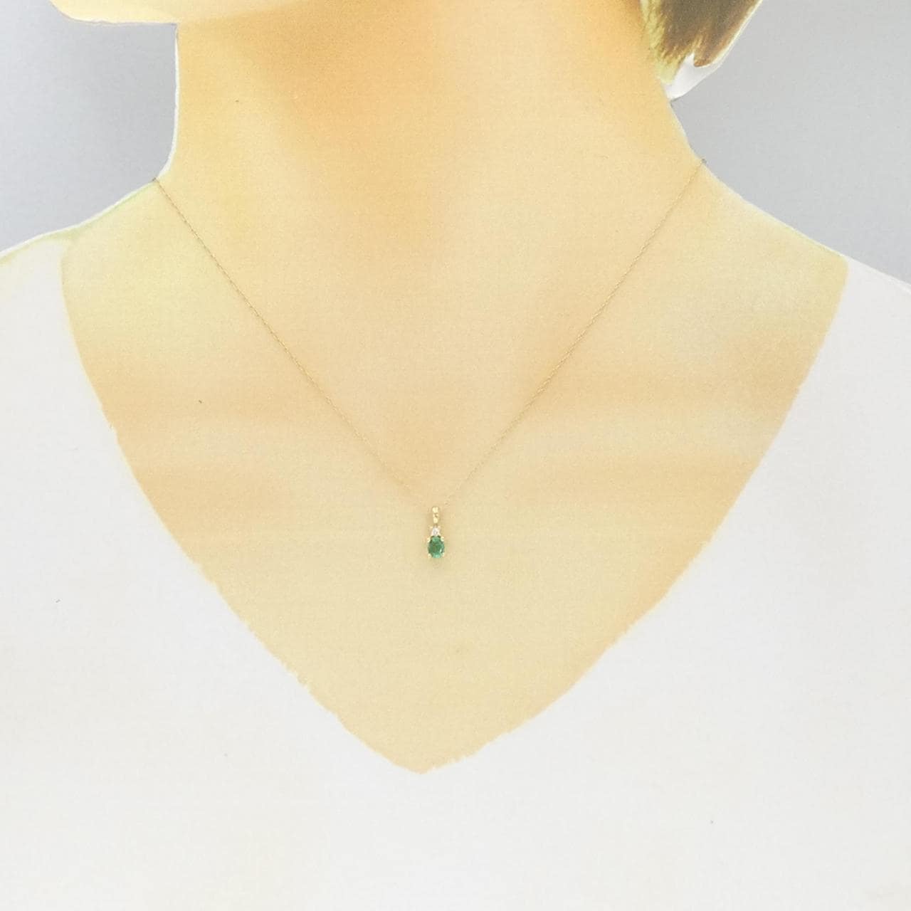 18KYG/K18YG Emerald Necklace
