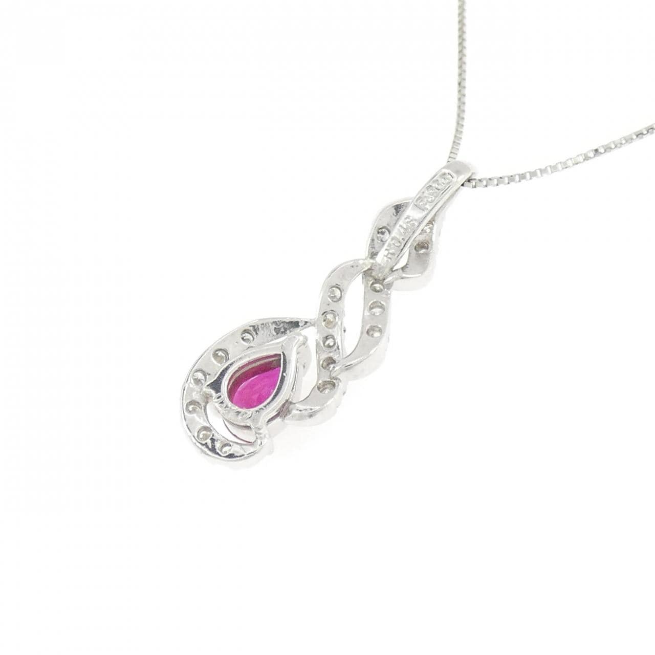 PT900/PT850 ルビー ネックレス 0.48CT