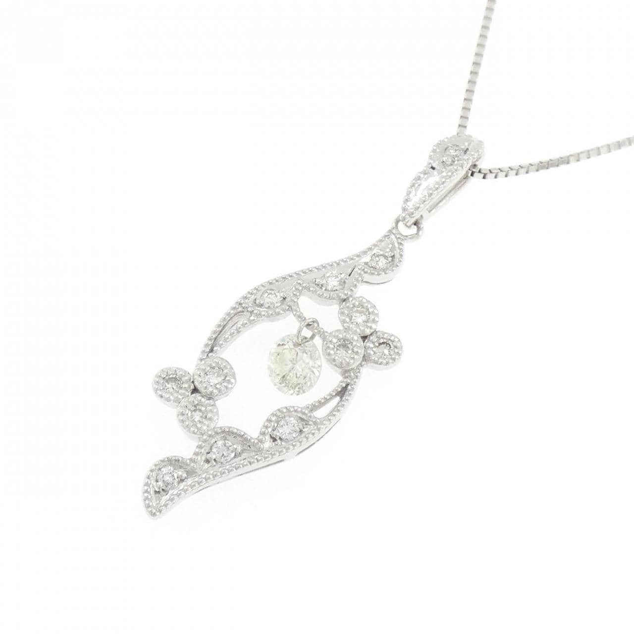 K18WG ダイヤモンド ネックレス 0.34CT