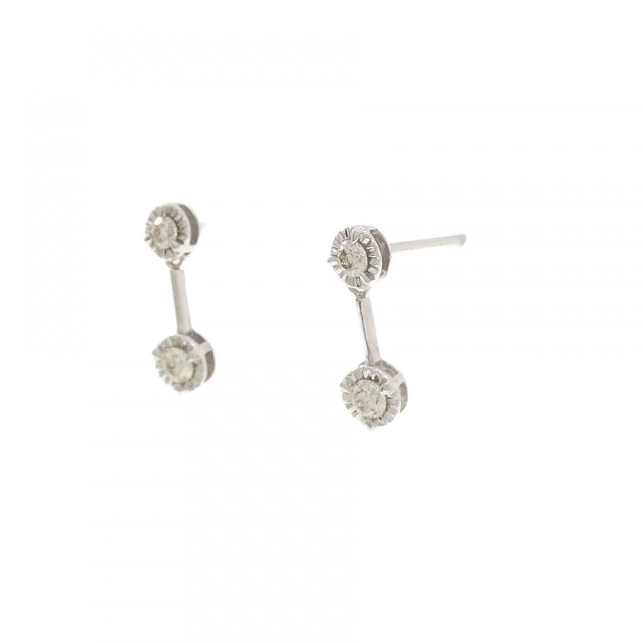 K18WG ダイヤモンド ピアス 0.14CT