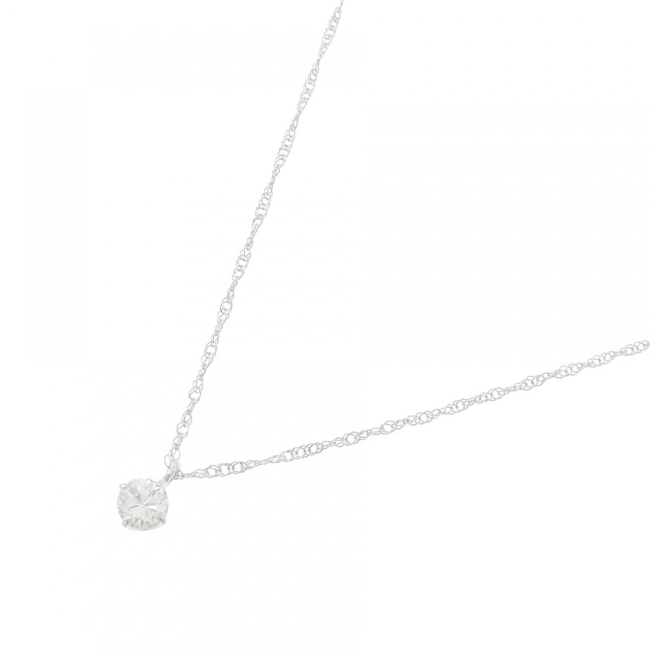 K18WG ソリティア ダイヤモンド ネックレス 0.10CT