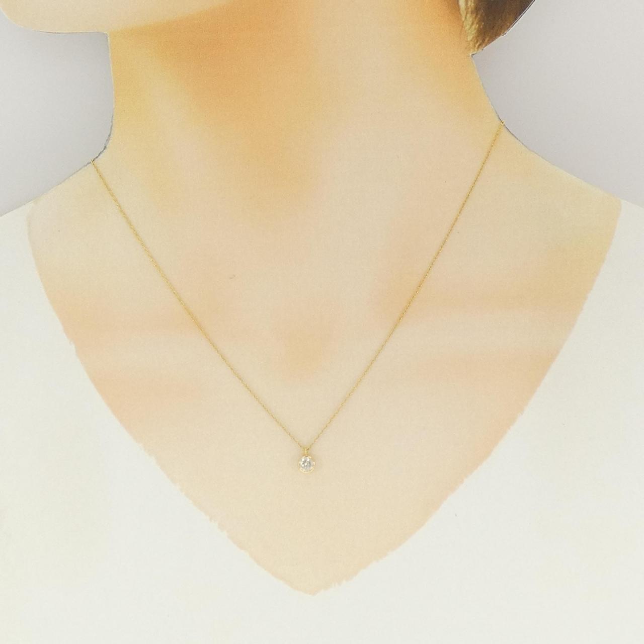 K18YG ソリティア ダイヤモンド ネックレス 0.30CT