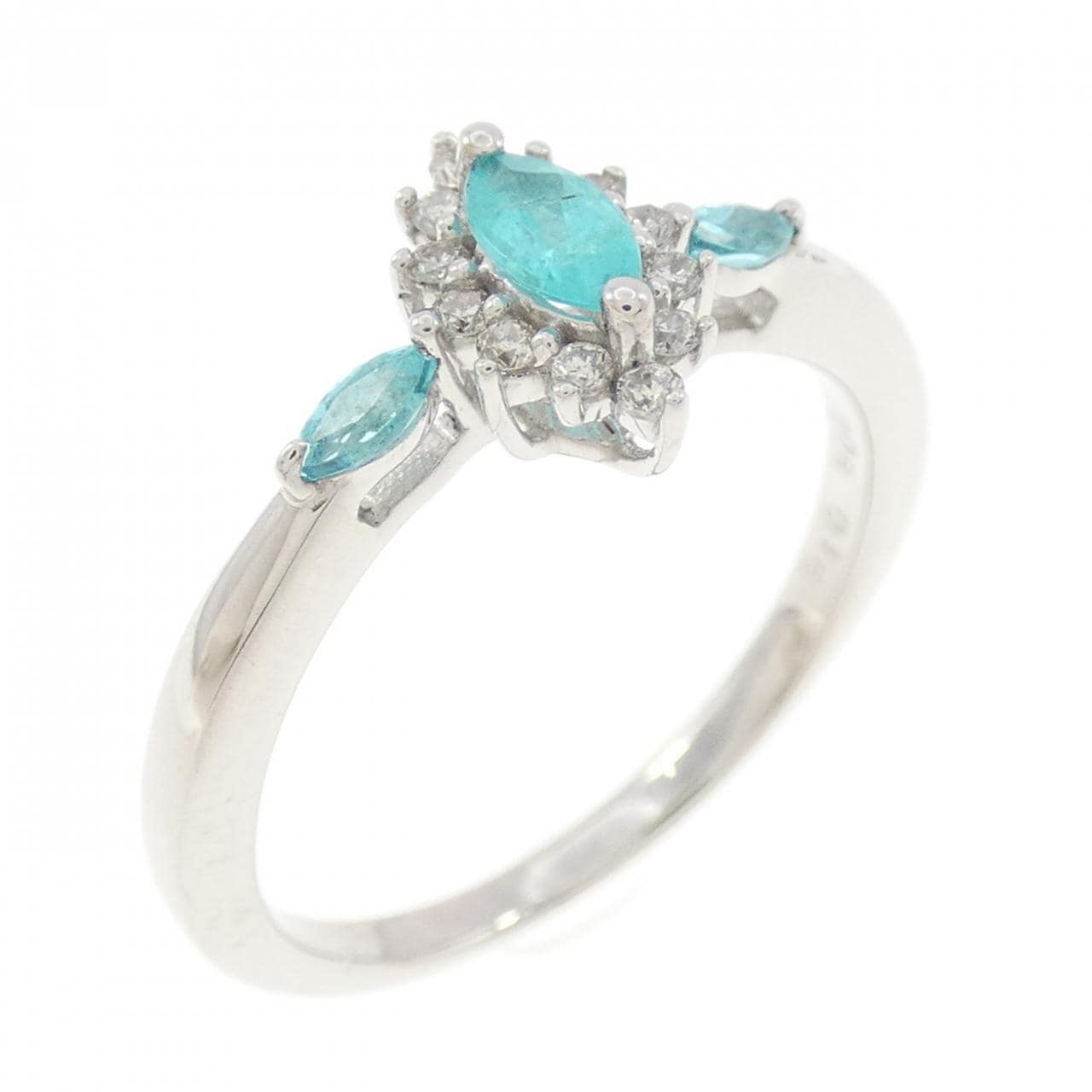 K18WG パライバトルマリン リング 0.16CT