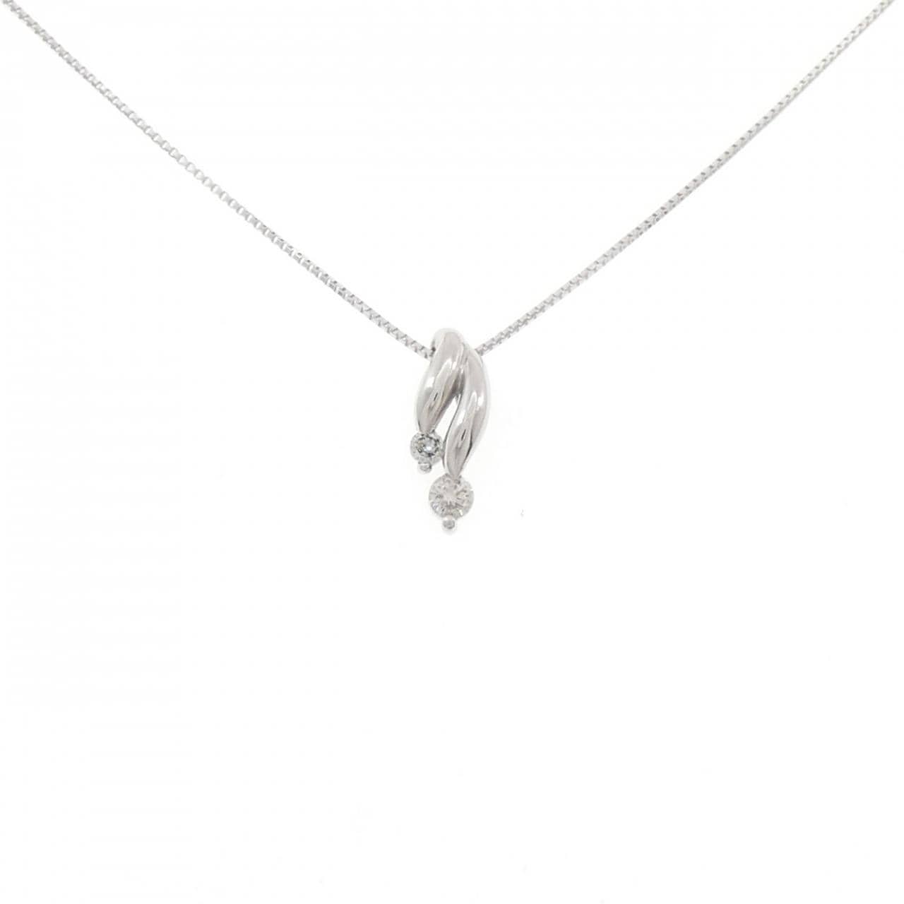 K18WG ダイヤモンド ネックレス 0.10CT