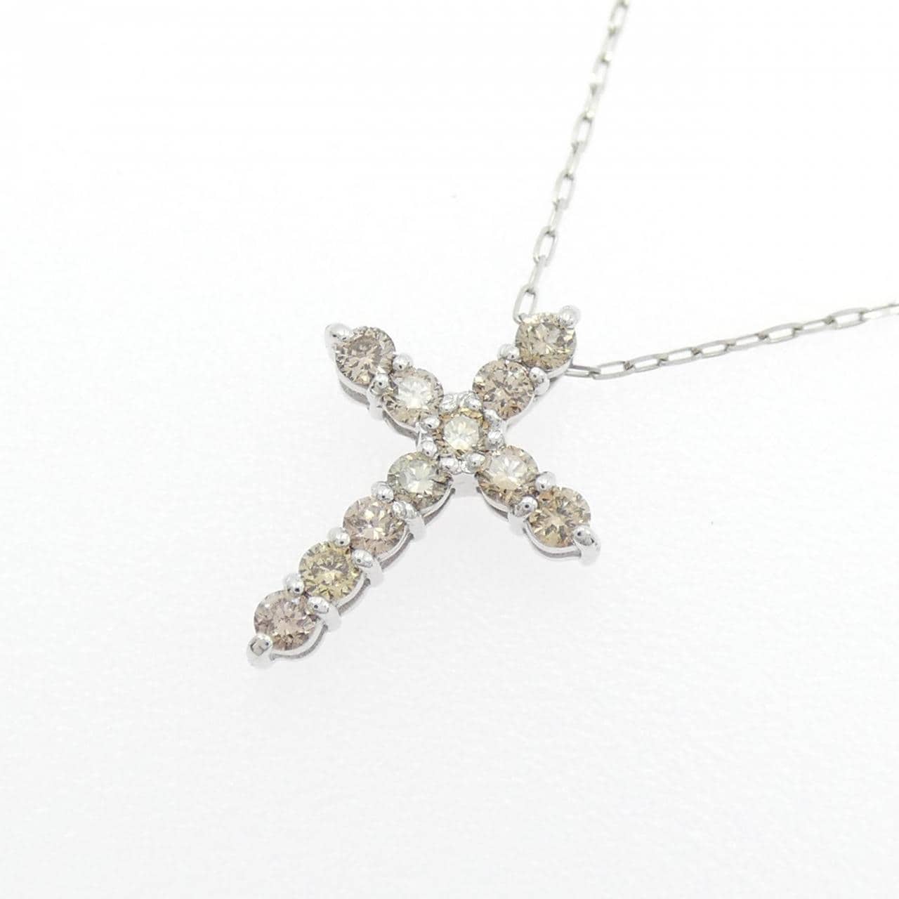 PT950/PT900 クロス ダイヤモンド ネックレス 0.20CT