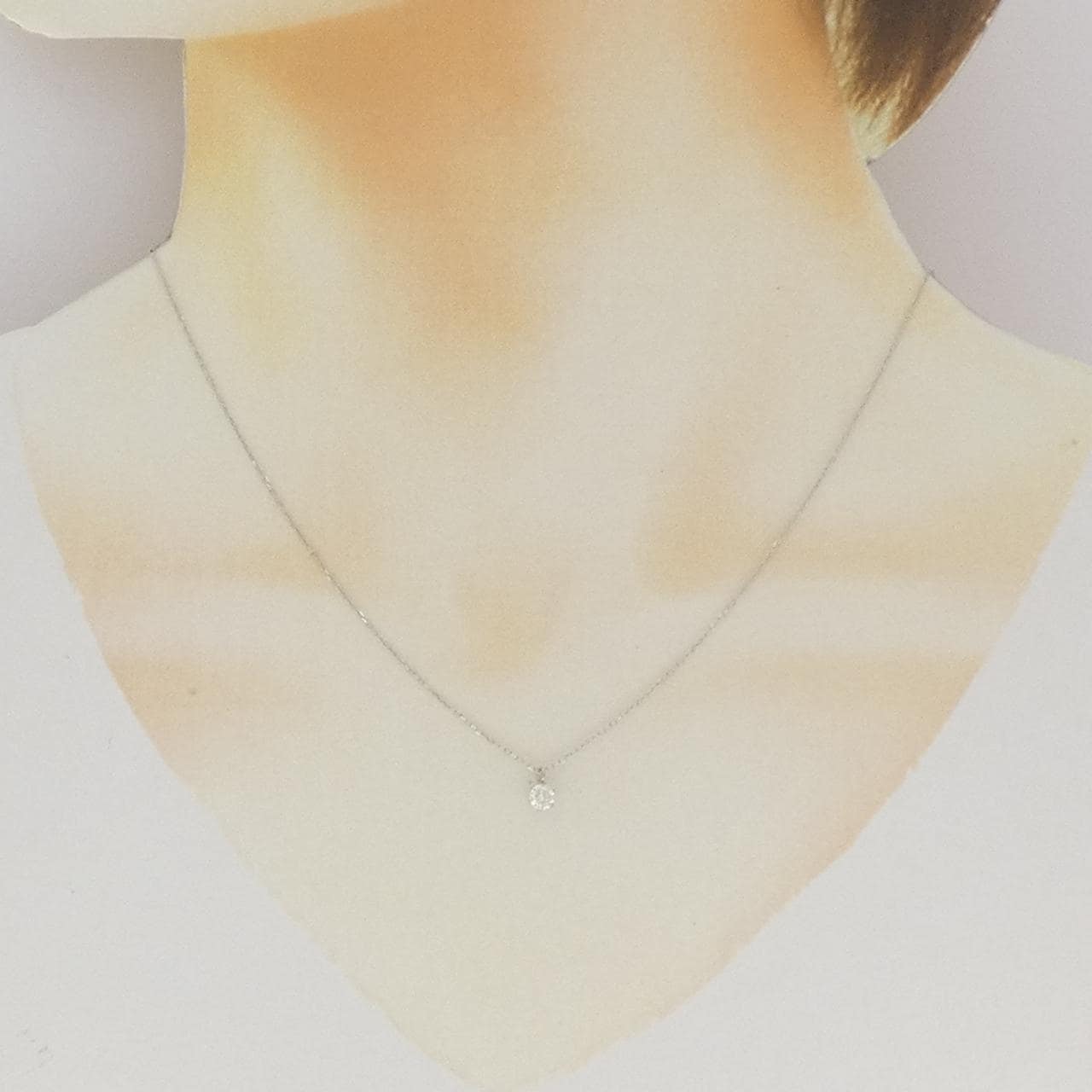 PT900/PT850 ソリティア ダイヤモンド ネックレス 0.20CT