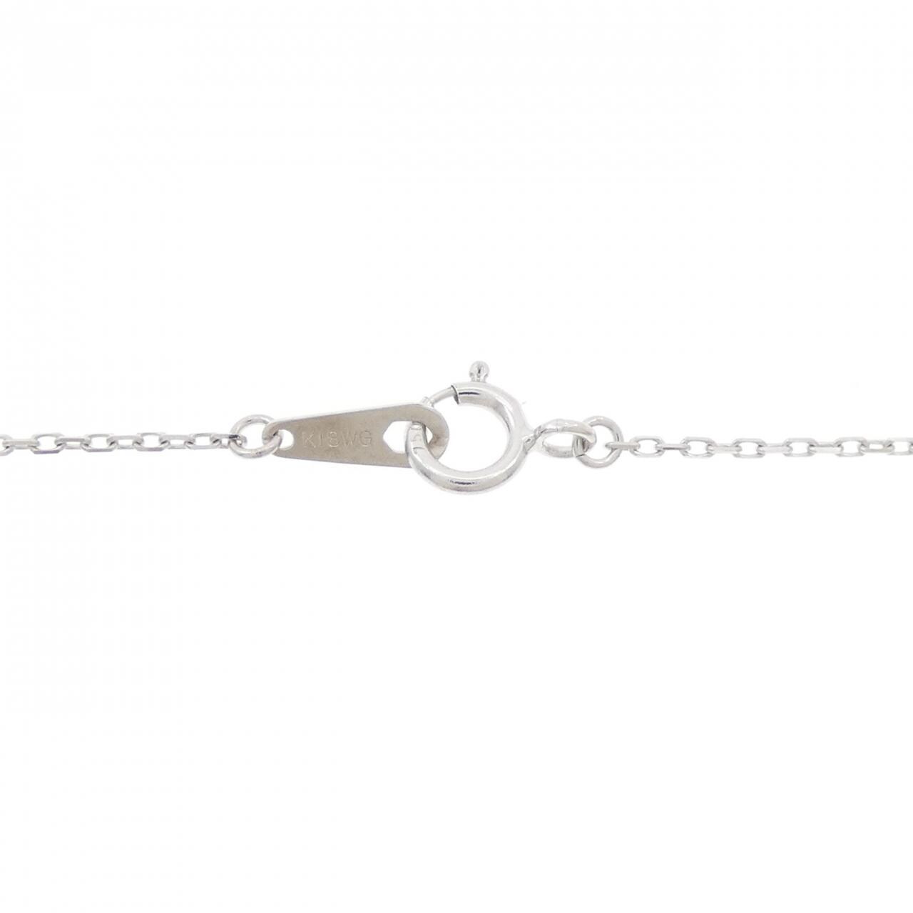 K18WG パヴェ ダイヤモンド ネックレス 0.19CT