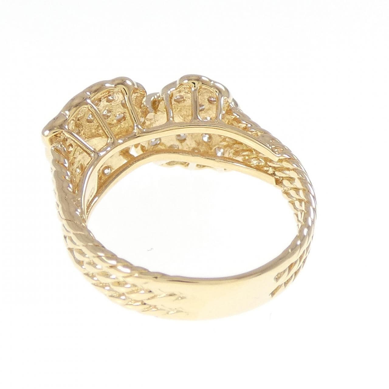 K18YG リーフ ダイヤモンド リング 0.50CT