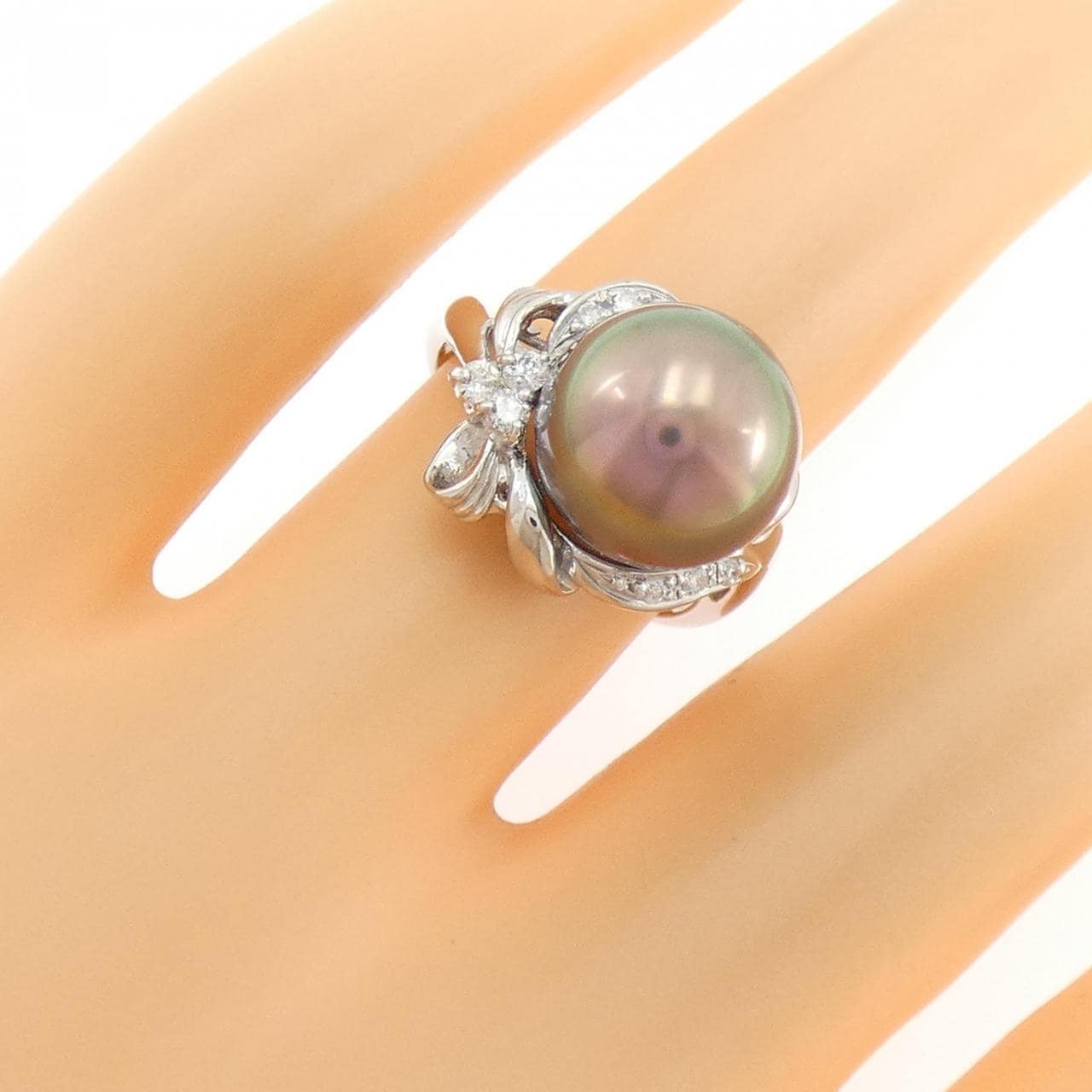 PT900 黒蝶パール リング 10.5mm