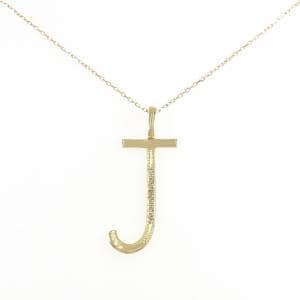 K18YG イニシャルJ ダイヤモンド ネックレス 0.05CT