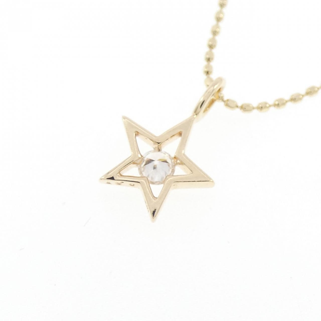 K10YG スター ダイヤモンド ネックレス 0.07CT