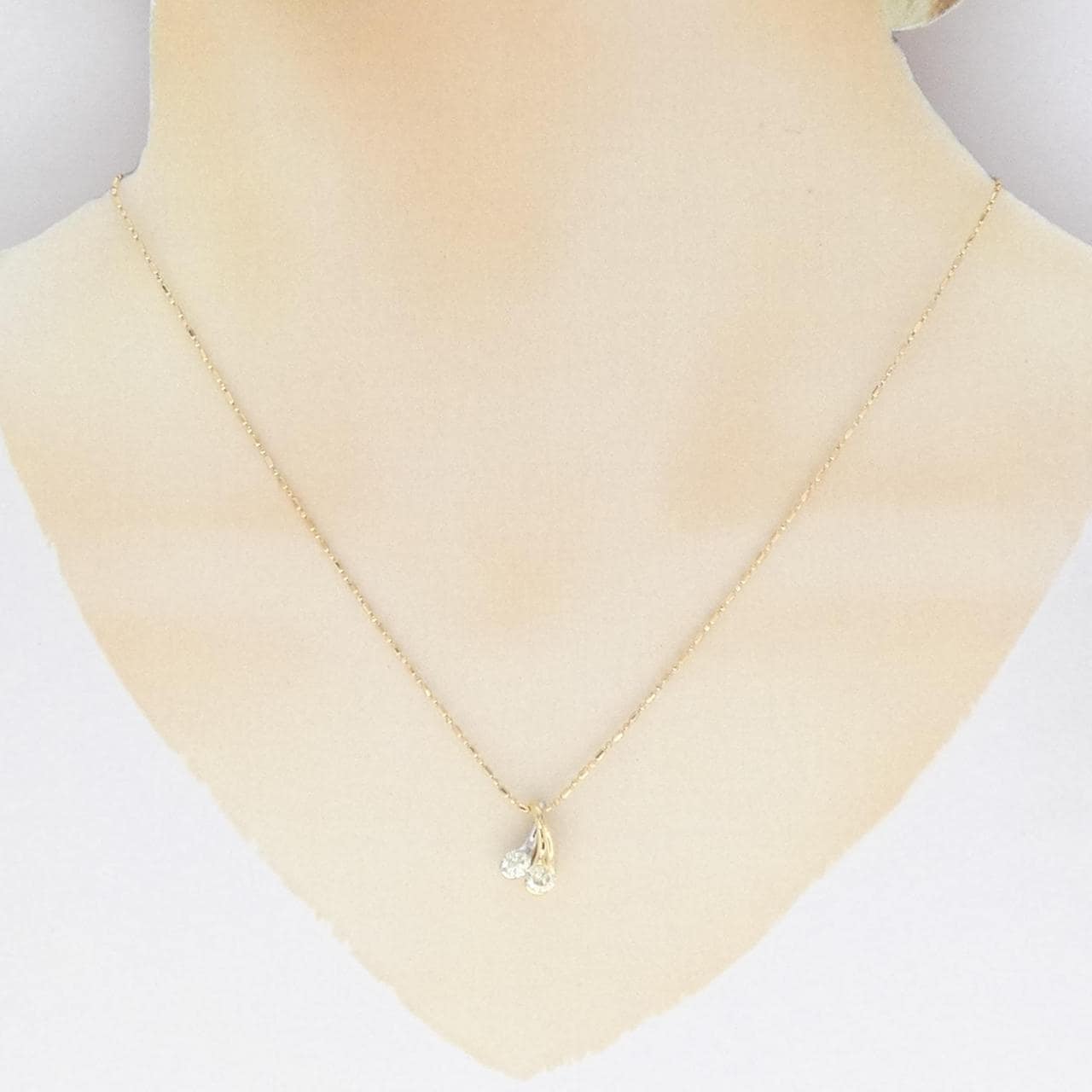 K18YG/PT ダイヤモンド ネックレス 0.261CT